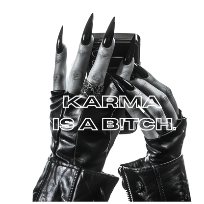 Maro Wilde "Karma Is A B!tch" Muscle Tank Top - White